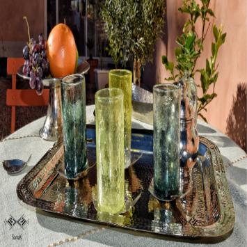 Service a table artisanale verre soufflé 4 pieces